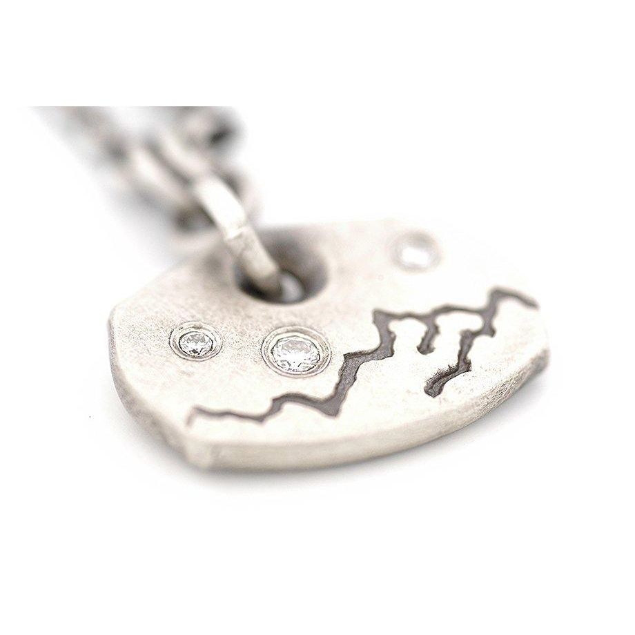 Sterling Silver Pendant with Mountain Range and Ideal Cut Diamonds
