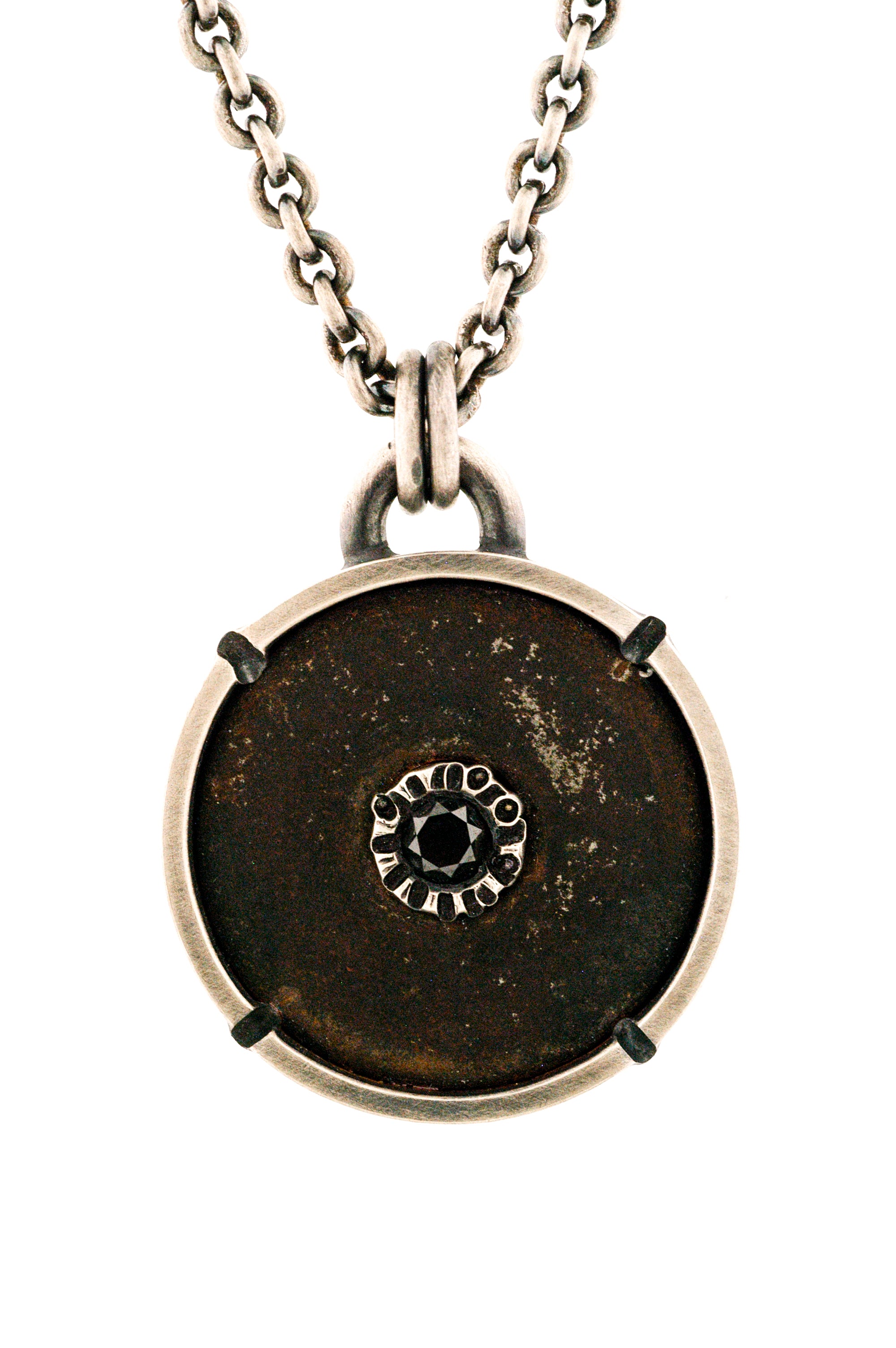 Sterling Silver Textured Disk Pendant