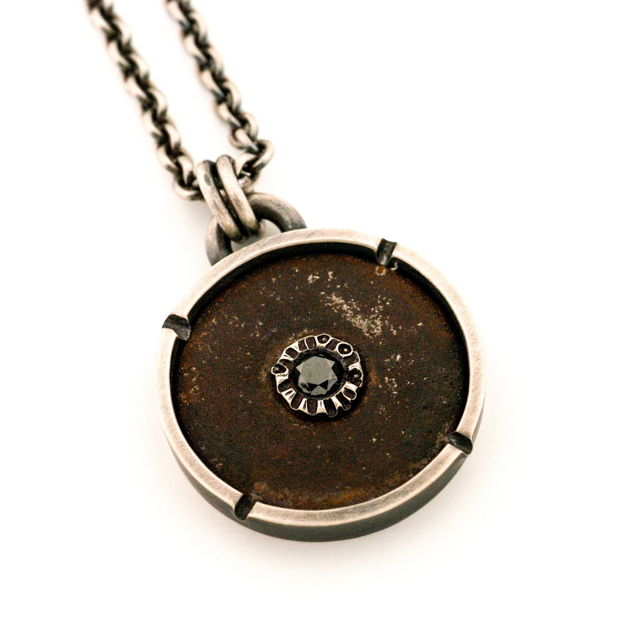 Sterling Silver Textured Disk Pendant