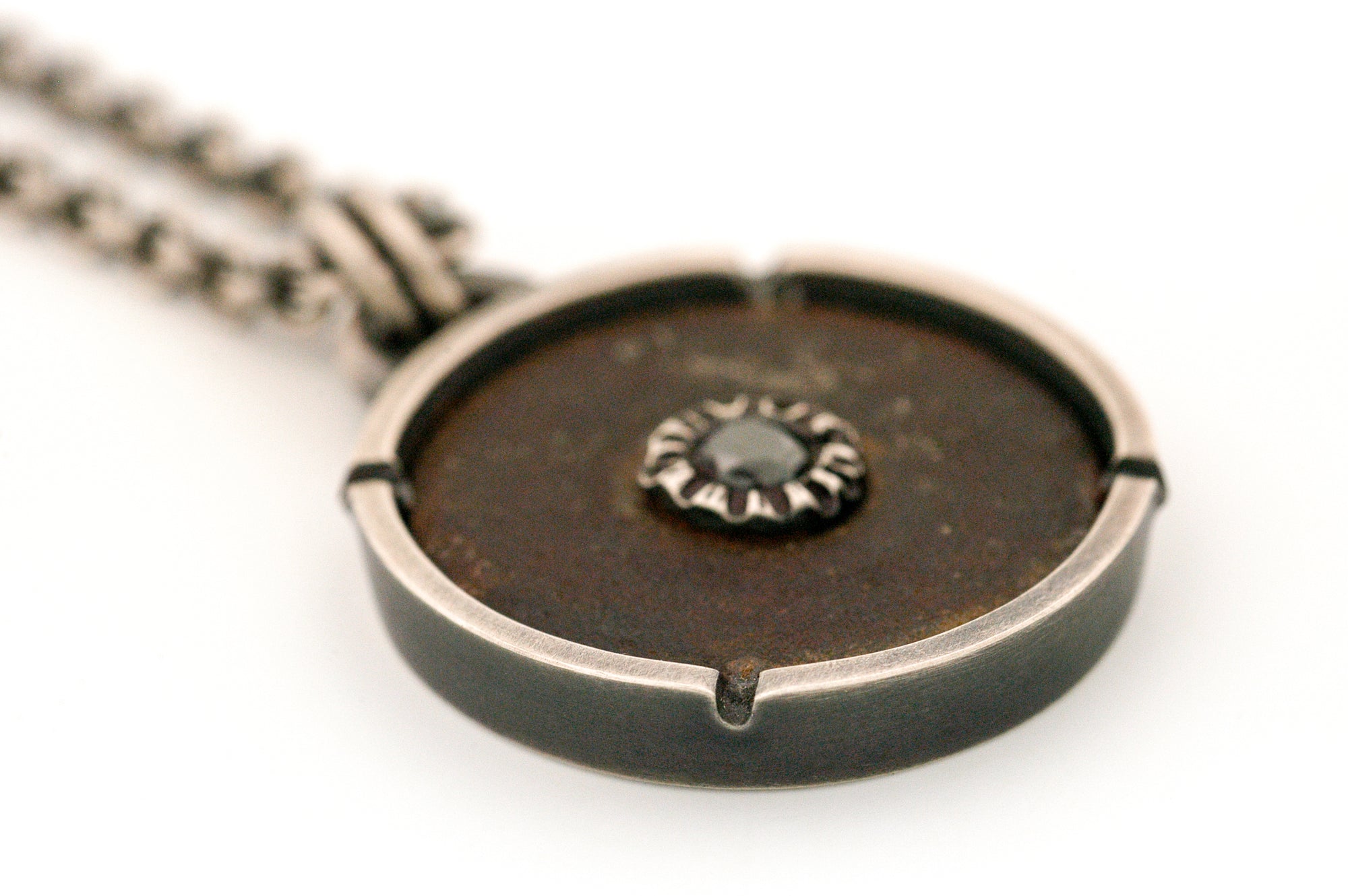 Sterling Silver Textured Disk Pendant