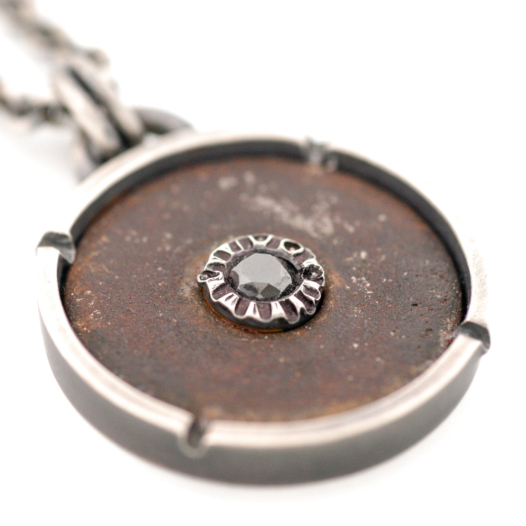 Sterling Silver Textured Disk Pendant