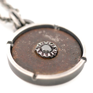 Sterling Silver Textured Disk Pendant