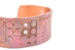 Wide Copper Cuff with Diamonds
