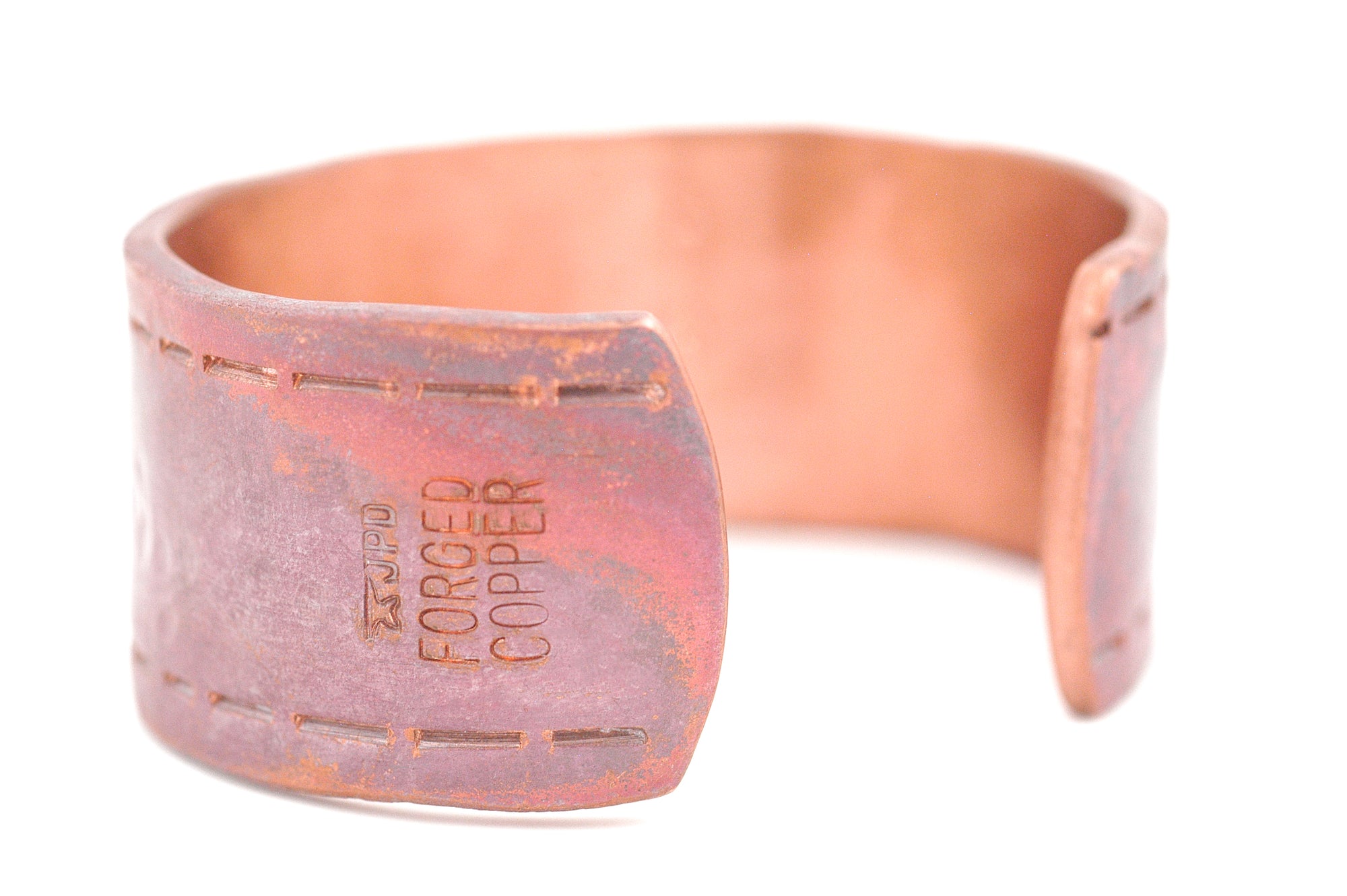 Wide Copper Cuff with Diamonds
