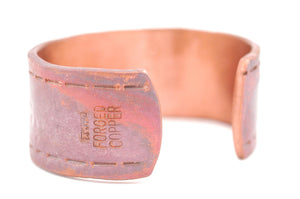 Wide Copper Cuff with Diamonds