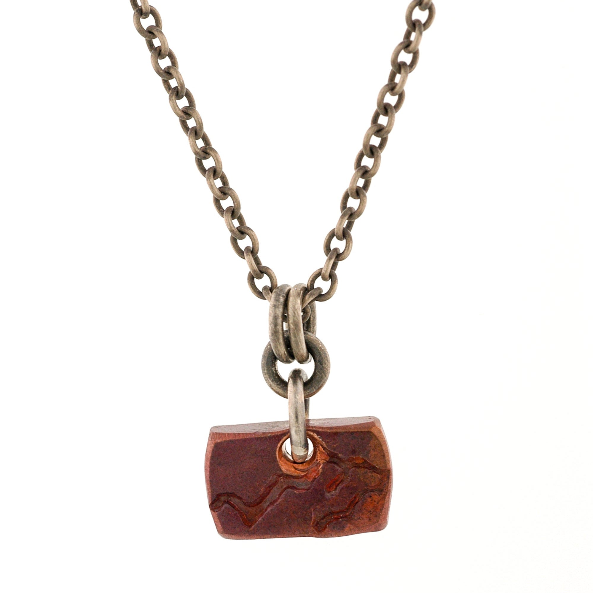 Mountain Range Hand-Forged Copper Pendant