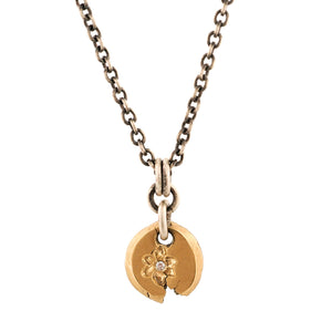 Organic Diamond Flower Gold Pendant