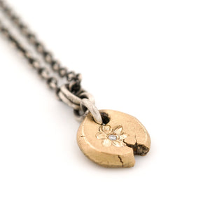 Organic Diamond Flower Gold Pendant