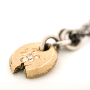 Organic Diamond Flower Gold Pendant