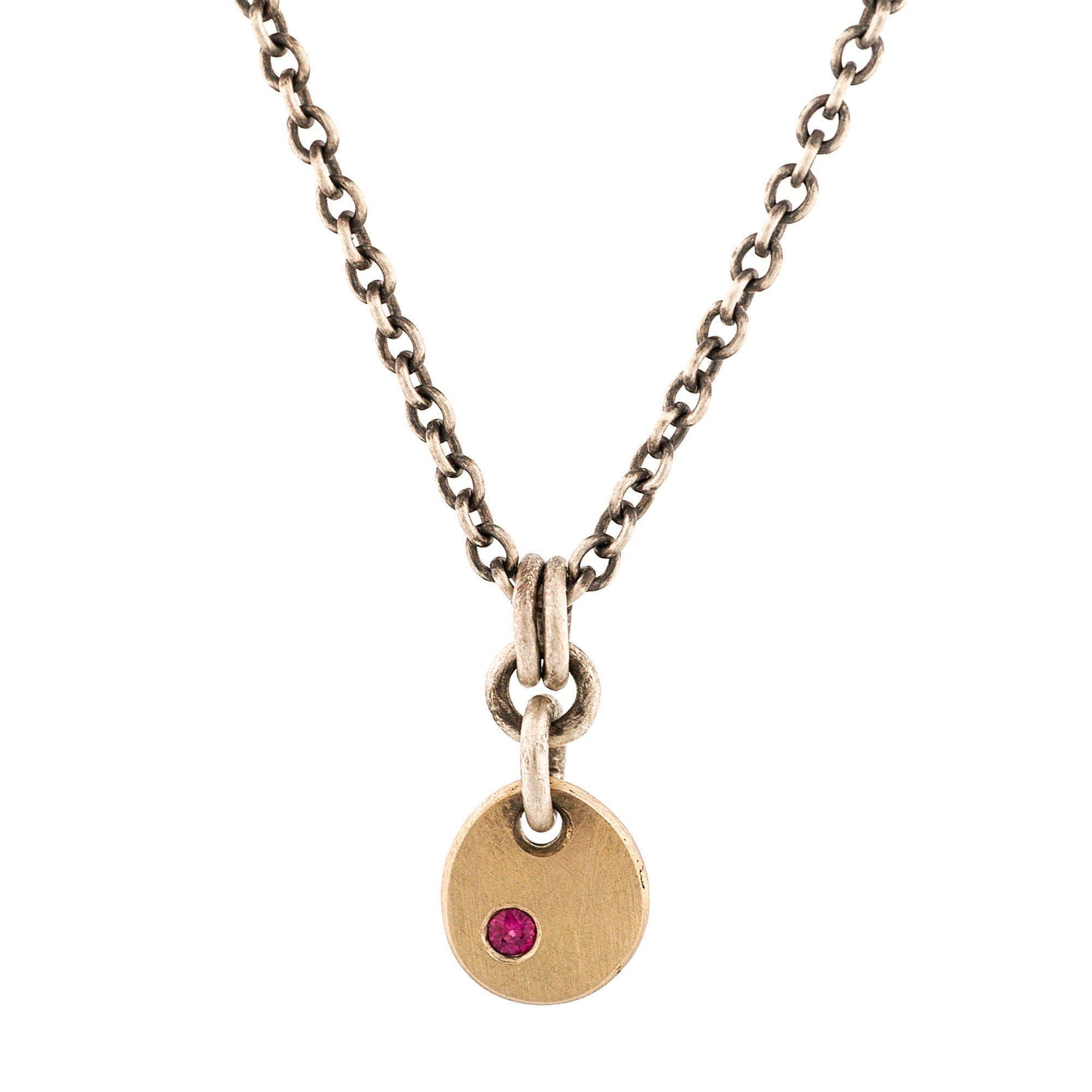 14K Gold Drop Pendant with Ruby
