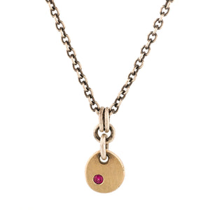 14K Gold Drop Pendant with Ruby