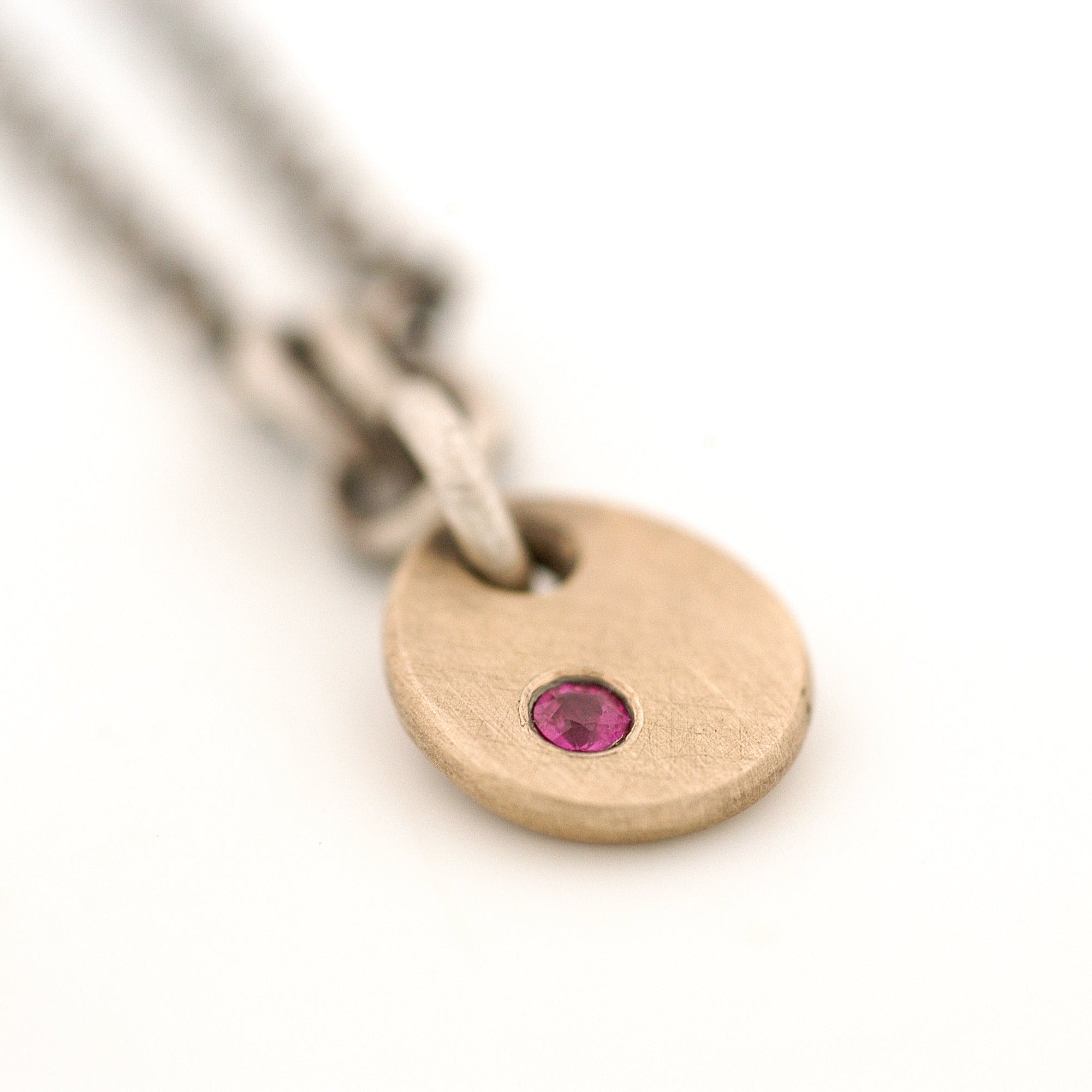 14K Gold Drop Pendant with Ruby