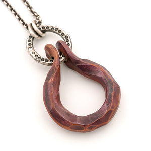 Circle Series Pendant in Copper with a Diamond