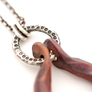 Circle Series Pendant in Copper with a Diamond