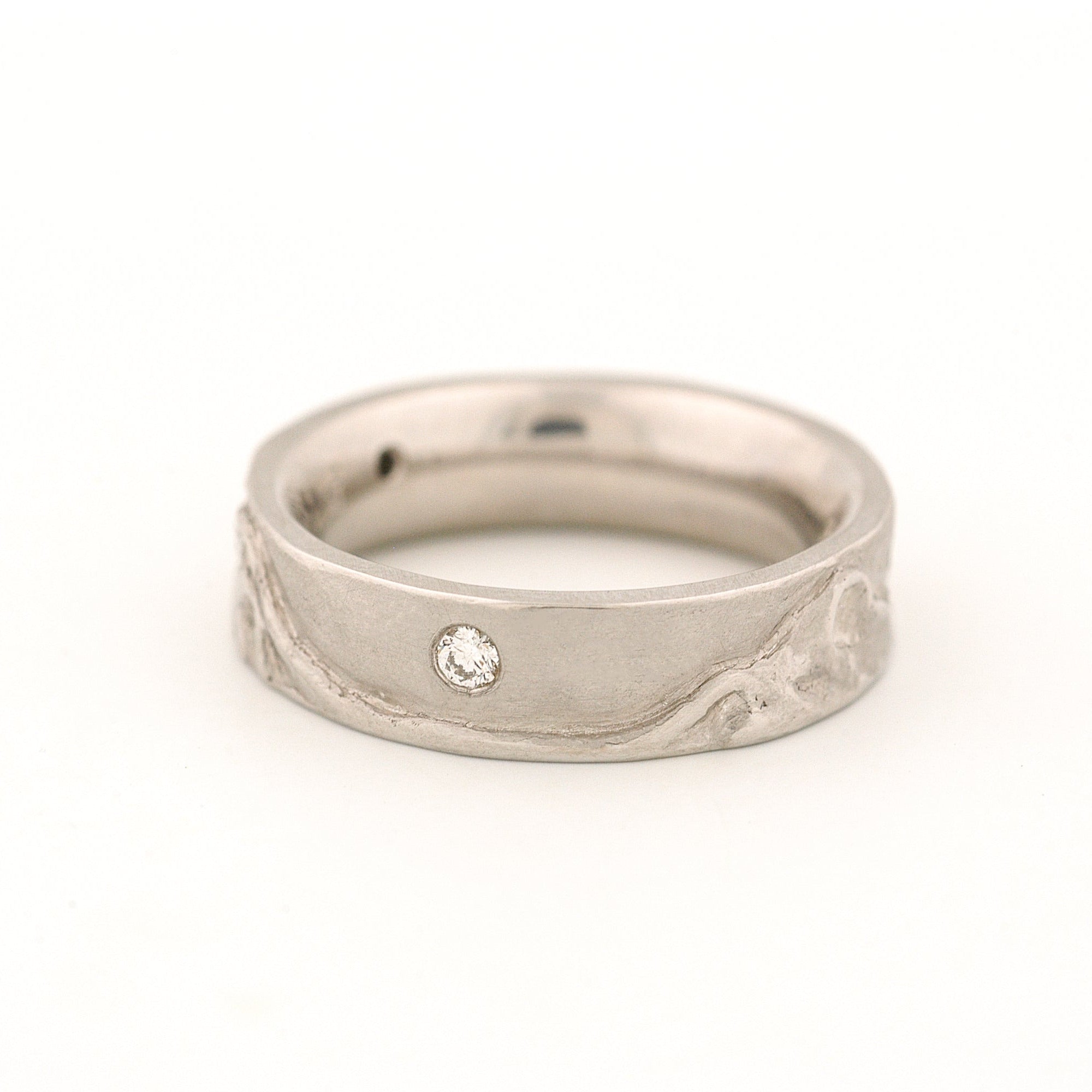Cascades Mountain Range Platinum Ring with Diamonds
