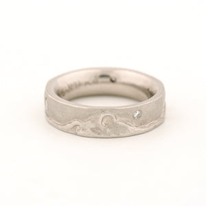 Cascades Mountain Range Platinum Ring with Diamonds