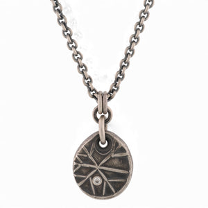 Sterling Silver Snowflake Pendant with a Diamond
