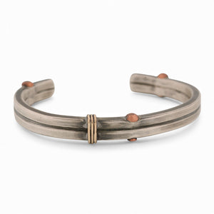 Sterling Silver Cuff wrapped with Yellow Gold