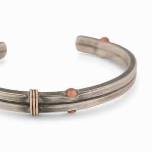 Sterling Silver Cuff wrapped with Yellow Gold