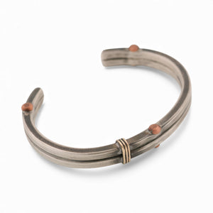 Sterling Silver Cuff wrapped with Yellow Gold