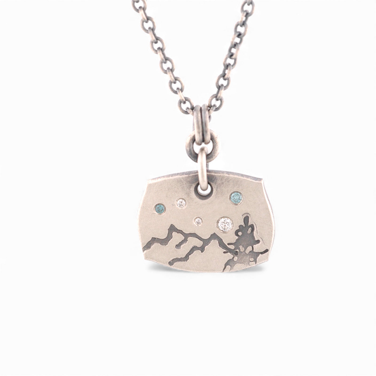 Sterling Silver Mountain with Diamonds