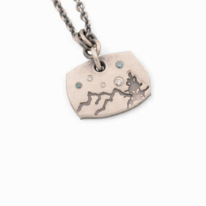 Sterling Silver Mountain with Diamonds