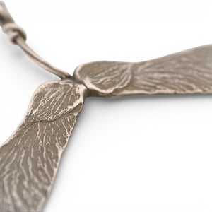 Forged Norway Maple Seeds Sterling Silver Pendant