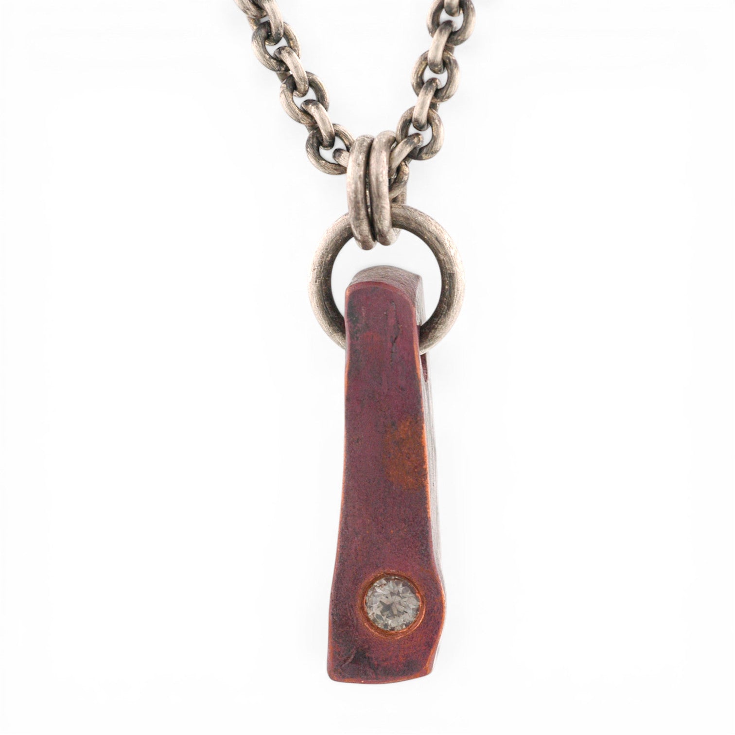 Copper Silo Pendant with Montana Sapphire