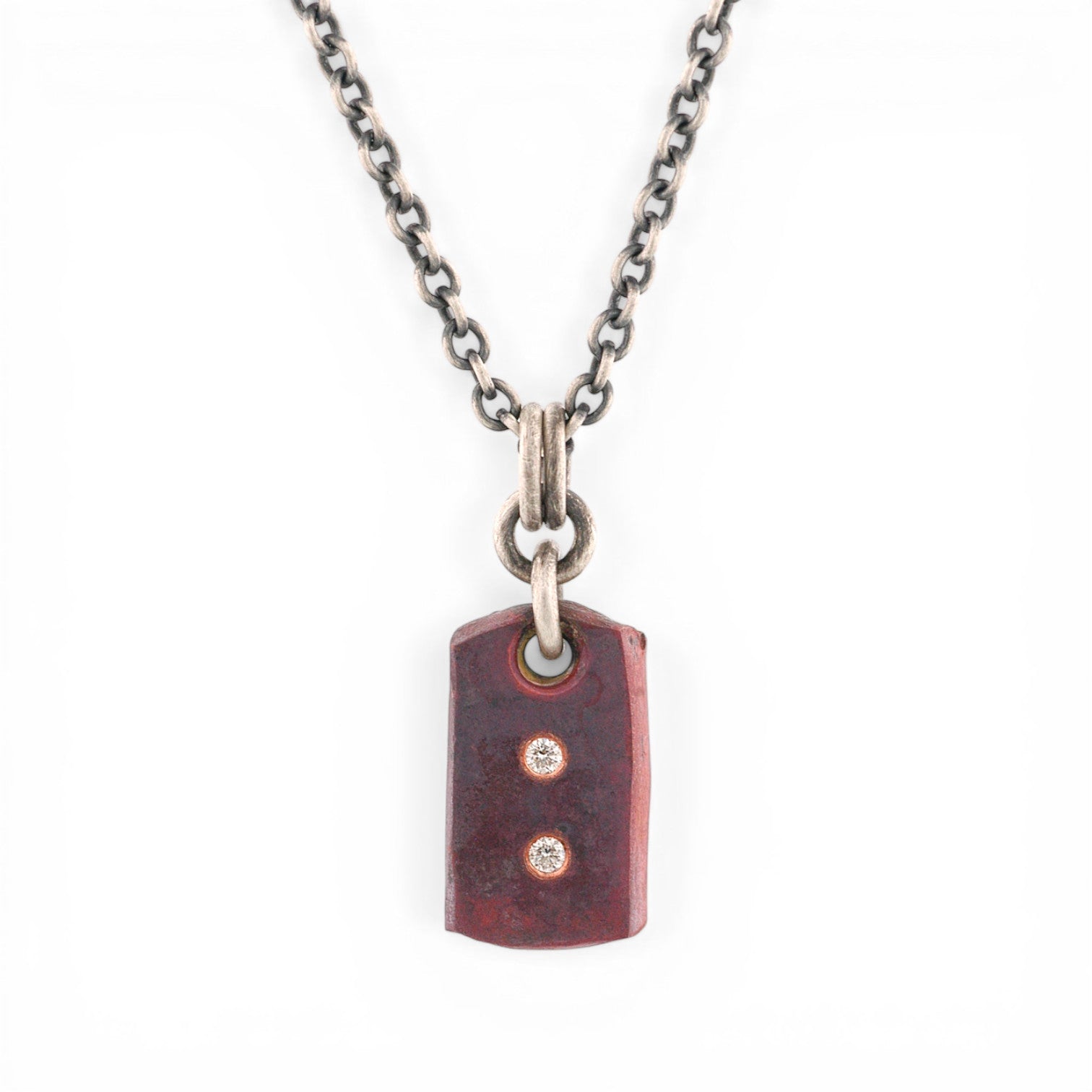 Copper Textured Vertical Pendant