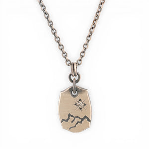 Diamond Sunrise and Mountains Pendant