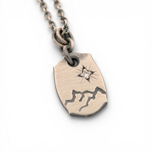 Diamond Sunrise and Mountains Pendant