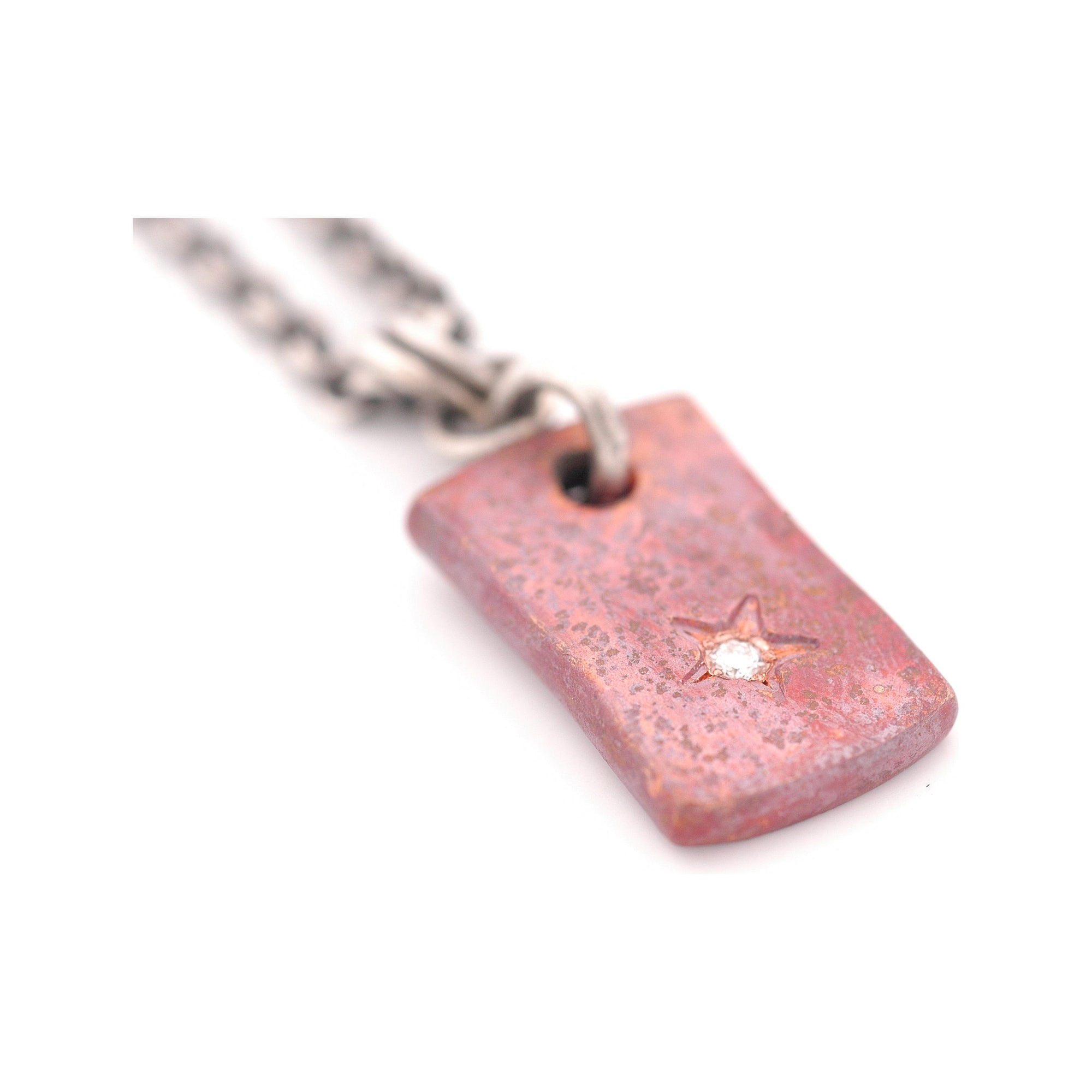 Copper Star Tile with White Diamond