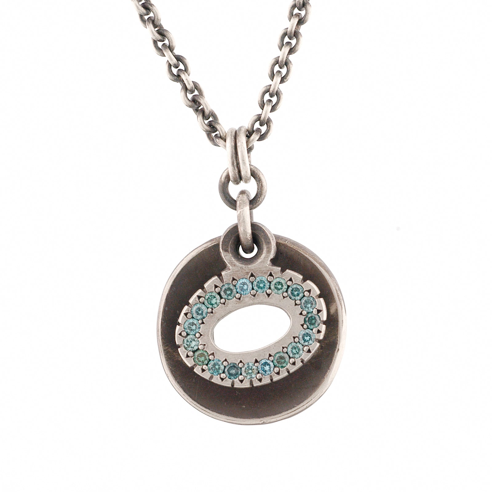 Orbital Blue Diamond Pendant