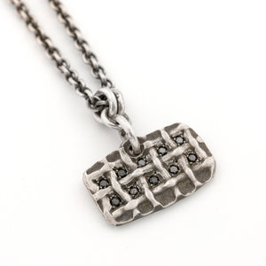 Forged Grate Pendant with Black Diamonds