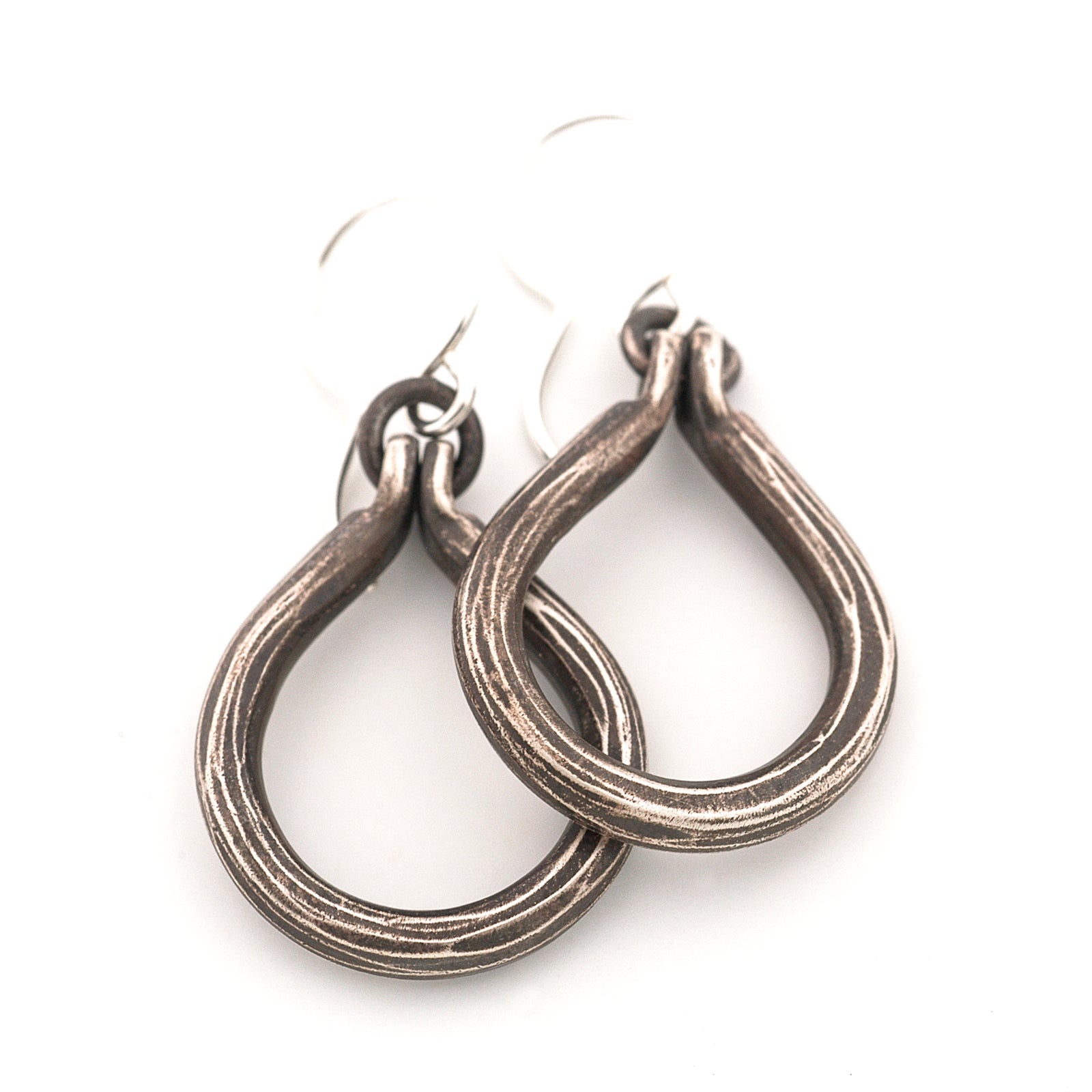 Textured Sterling Silver Teardrop Earrings