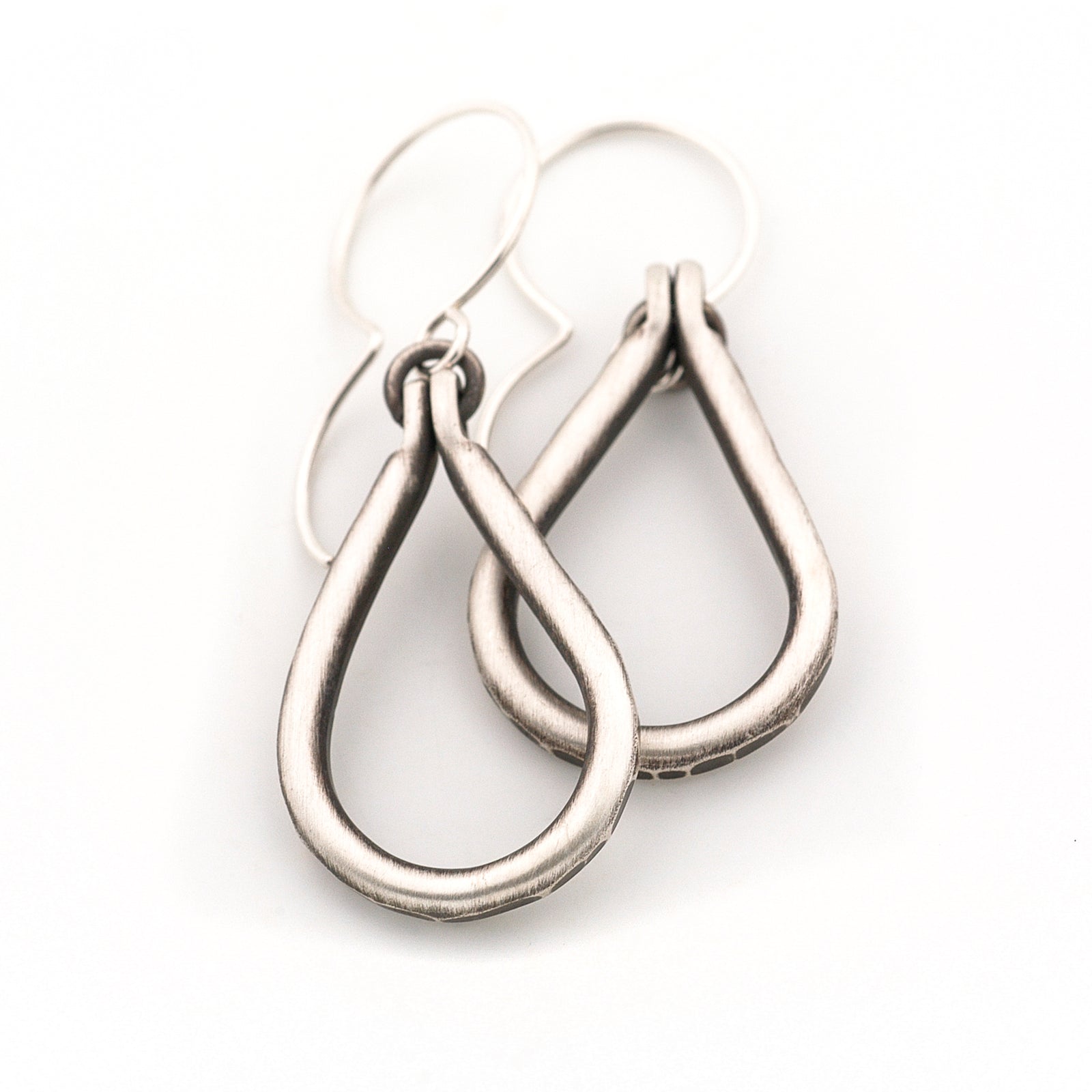 Hammered Sterling Silver Teardrop Earrings