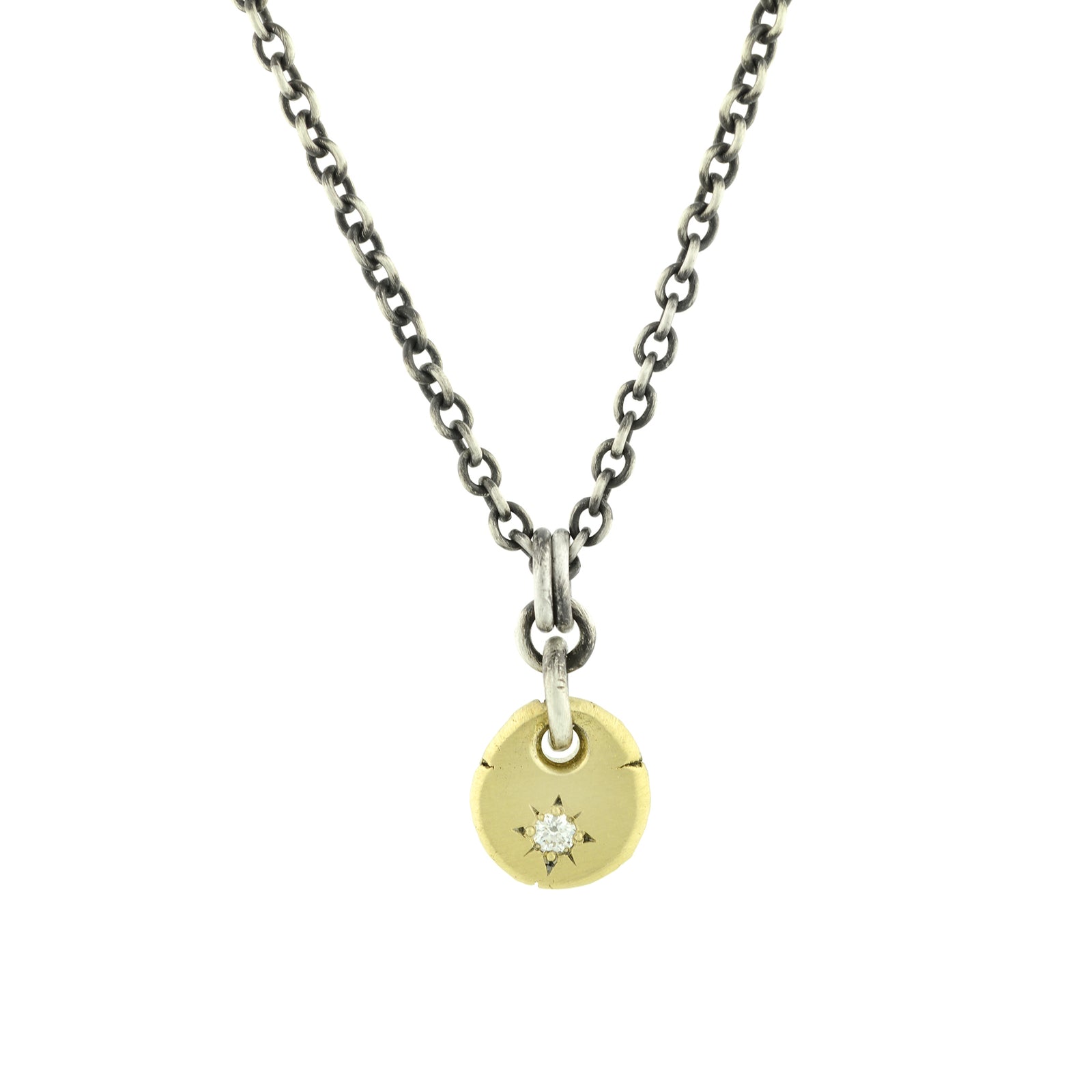 Gold Drop with Ideal Cut Diamond in Star Setting