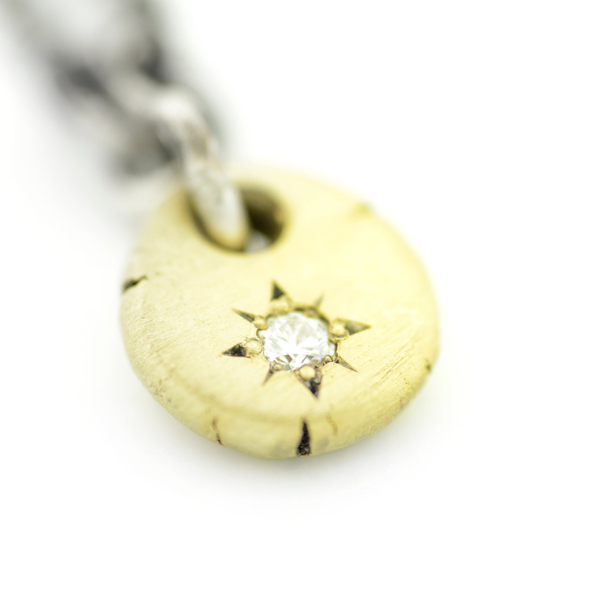 Gold Drop with Ideal Cut Diamond in Star Setting