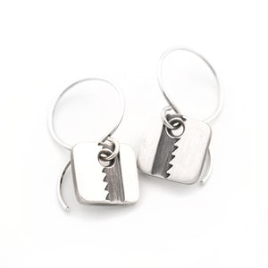 Forged Sterling Silver Saw Blade Earrings