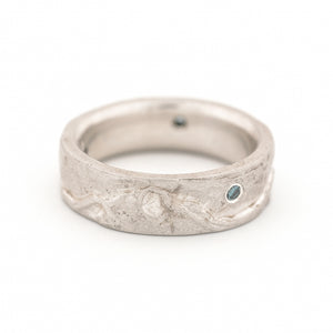 Three Sisters Mountain Ring in Sterling Silver with Blue Diamonds
