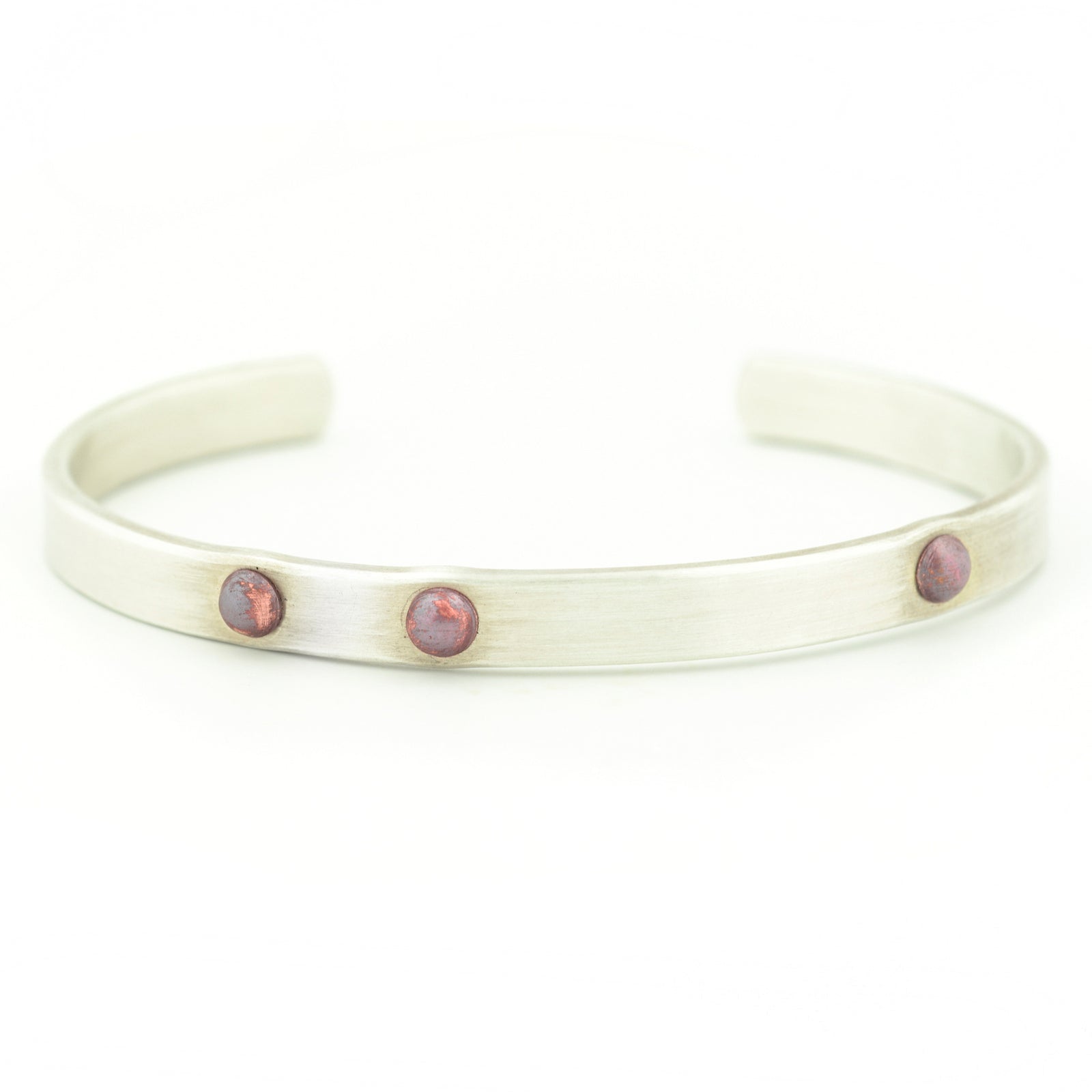 Silver Cuff with Copper Rivets