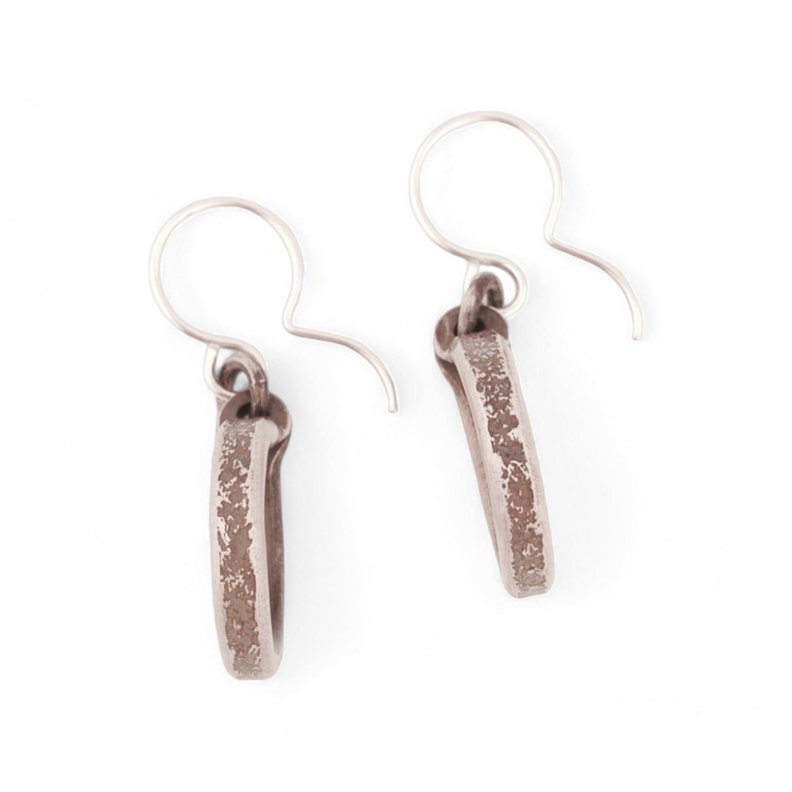 Textured Small Sterling Silver Teardrop Earrings