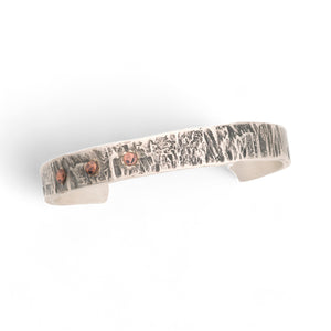 Sterling Silver Cuff with Copper Rivets