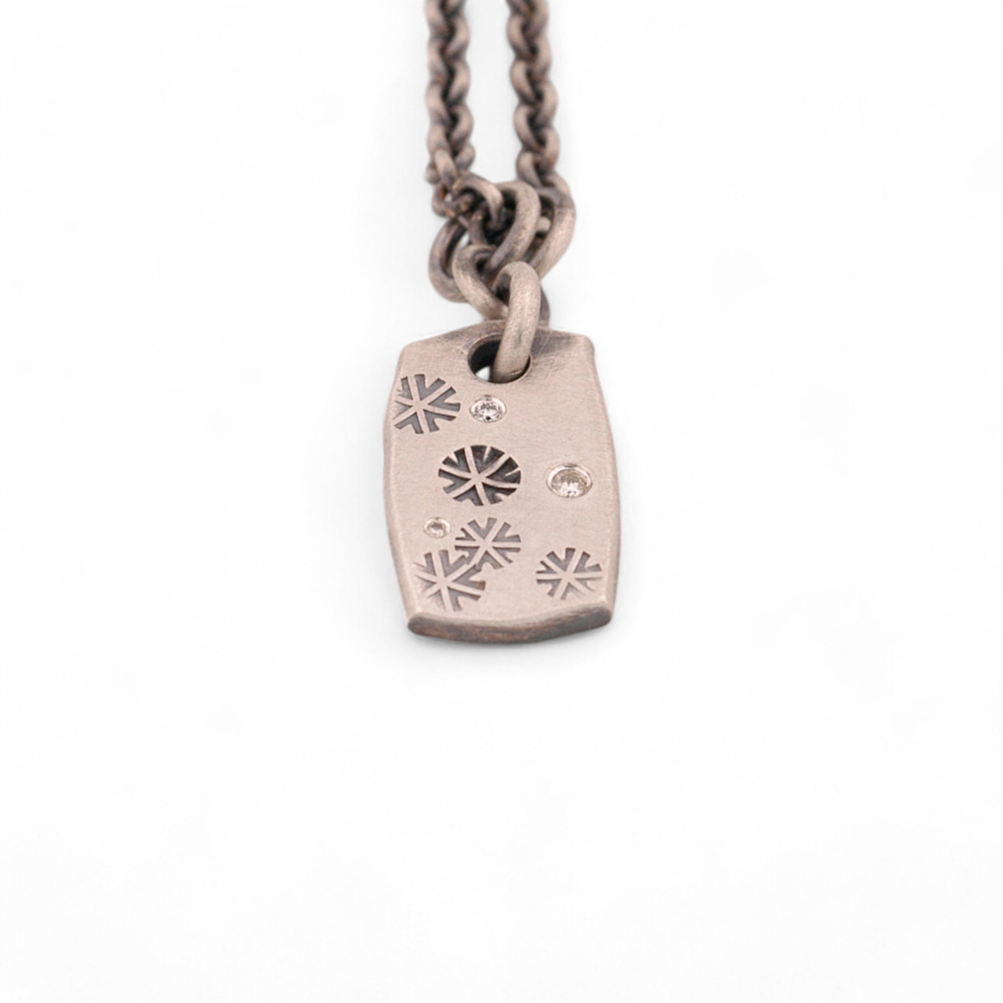 Snowflake Tile Pendant with Diamonds