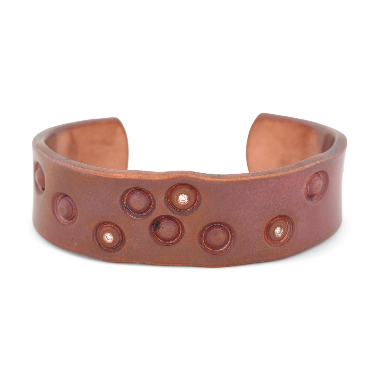 Copper Orbit Cuff with Ideal Cut Diamonds