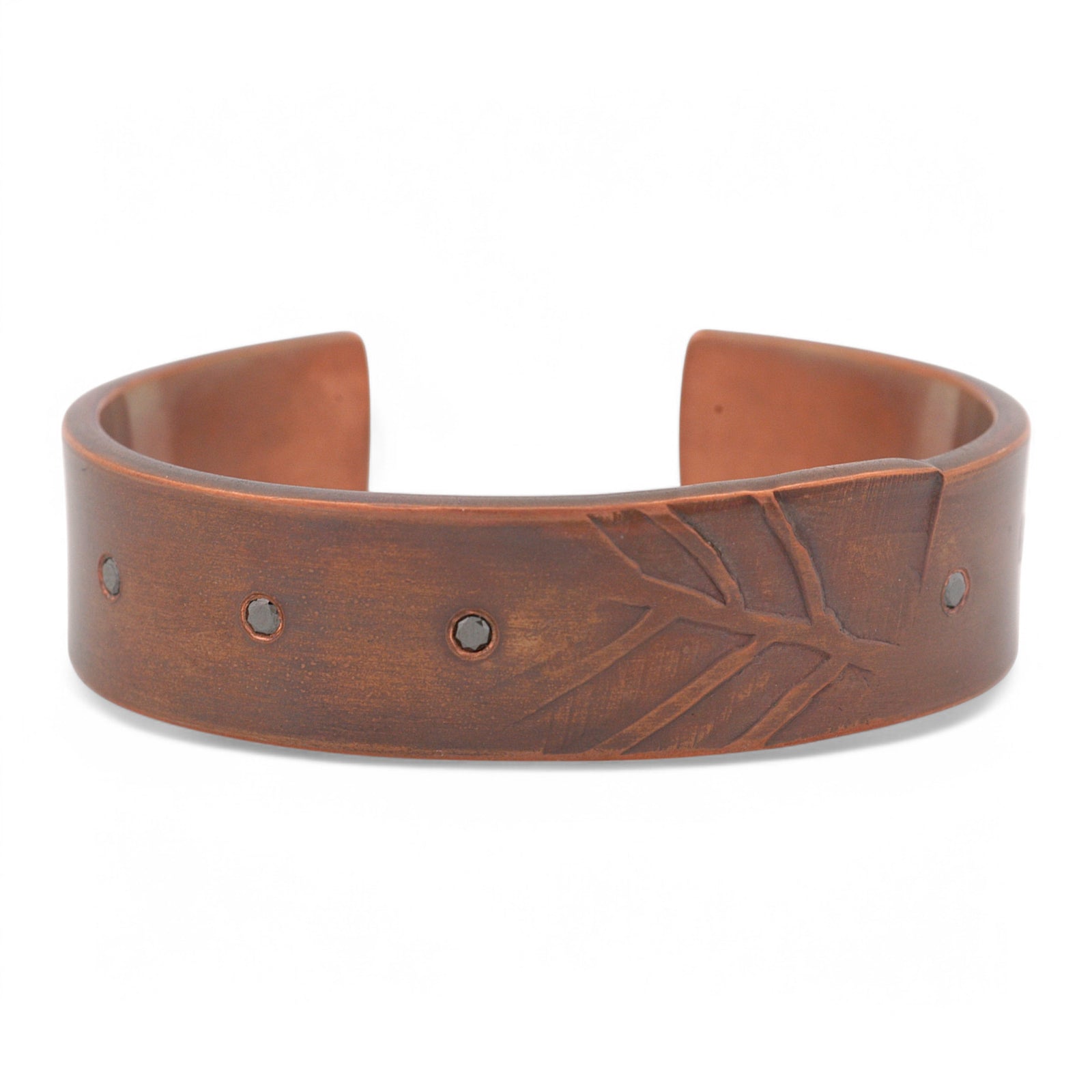 Viridis Copper Cuff with Black Diamonds