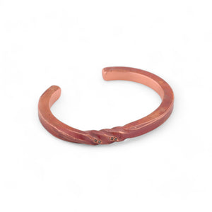 Forged Copper Twist Bracelet with Black Diamonds