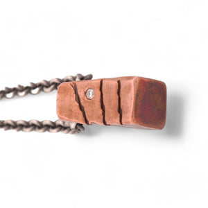 Iconic Solid Copper Pendant with a Brilliant Diamond