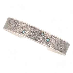 Sterling Silver Cuff with Blue Diamonds