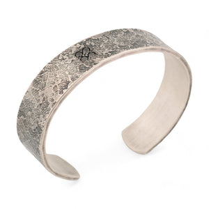 Forged Sterling Silver Bracelet with Black Diamonds